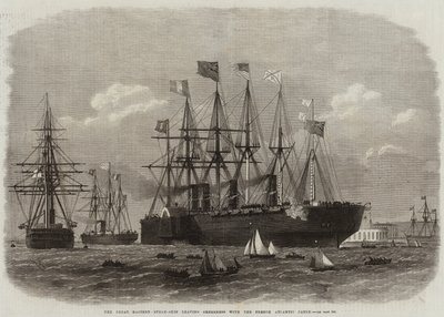 The Great Eastern Steam-Ship Leaving Sheerness with the French Atlantic Cable by Edwin Weedon